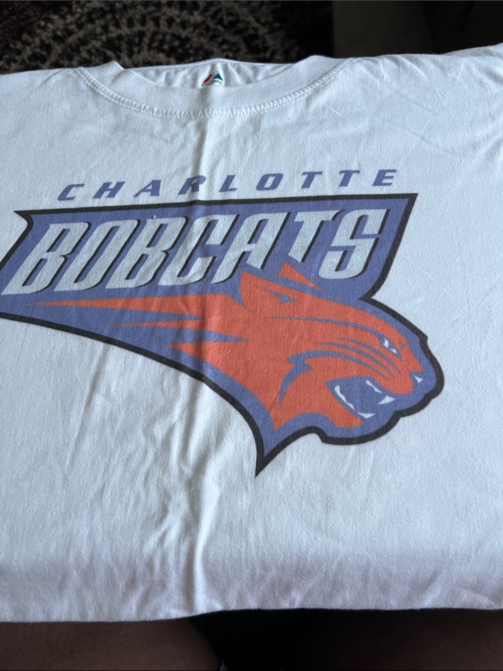 Charlotte bobcats Tee - White with Orange & Purple Logo Sz 6x big